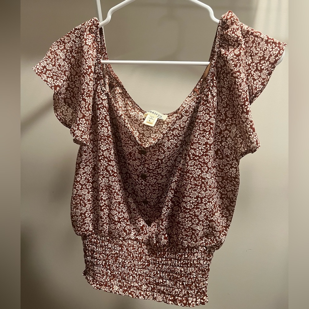 Floral Top with Banded Waist